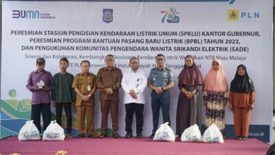 Dukung Komunitas Pengguna Kendaraan Listrik, PLN Resmikan SPKLU di Kantor Gubernur NTB