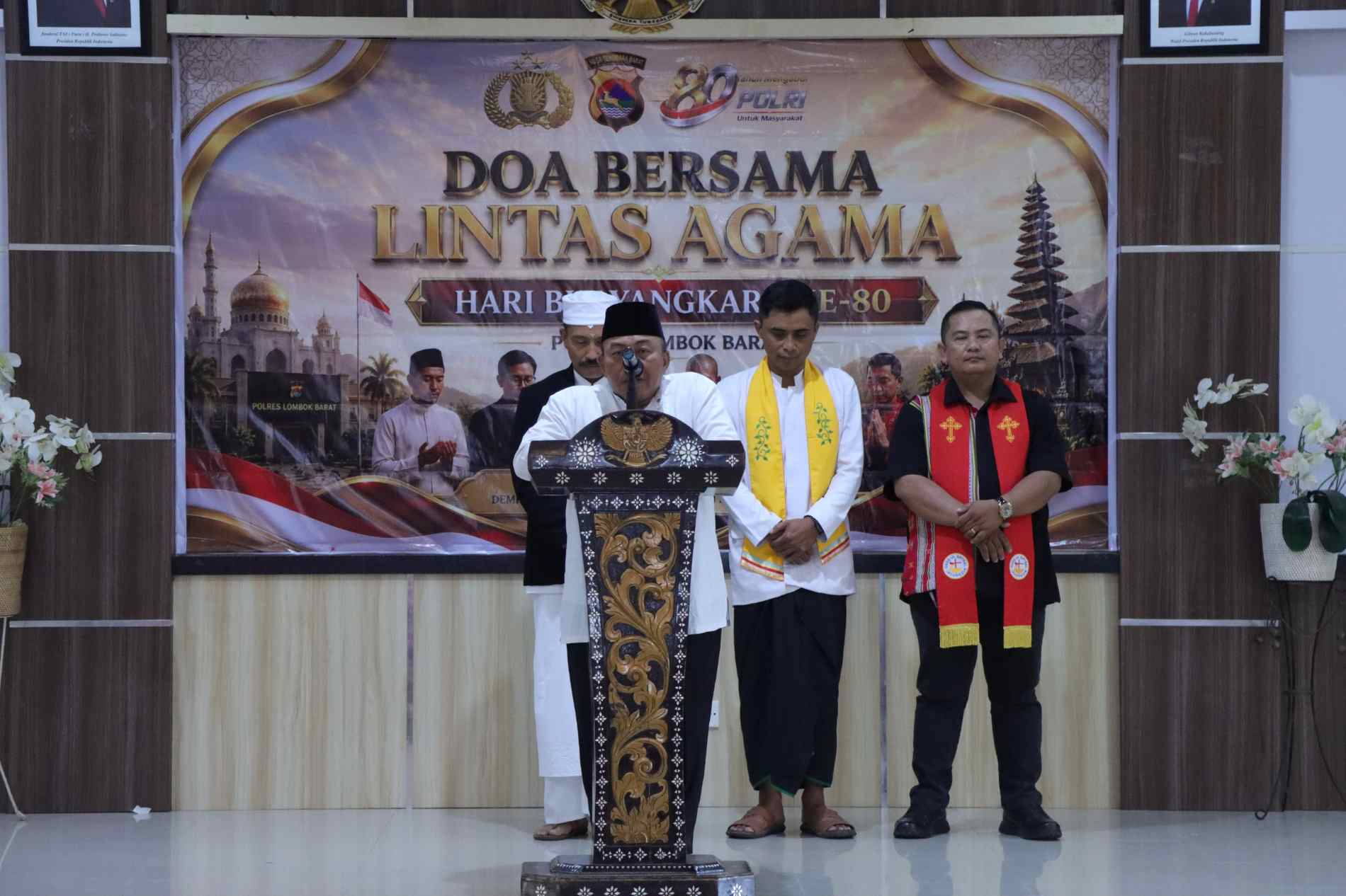 Sinergi Kamtibmas, Polres Lombok Barat Gelar Doa Bersama Lintas Agama