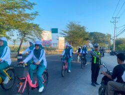 Satlantas Polres Bima Gelar Pengaman Sepeda Santai Dalam Rangka Memeriahkan HUT Kabupaten Bima Ke- 386