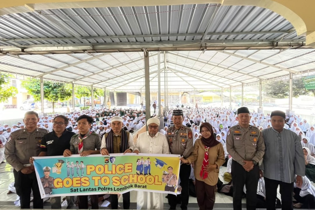 Cegah Perundungan dan Laka Lantas, Polres Lombok Barat Sambangi Ponpes Darul Mustofa NW