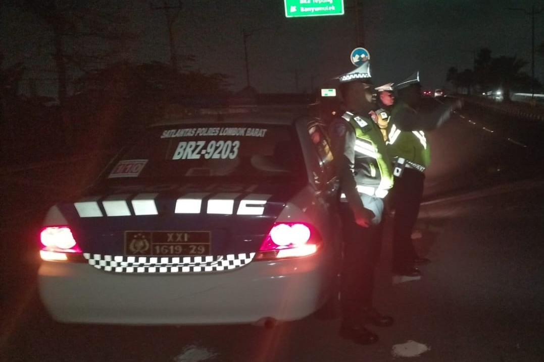 Ciptakan Rasa Aman, Satlantas Polres Lombok Barat Sisir Titik Rawan di Bypass BIL 1 dan 2