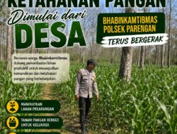 Dukung Program ASTACITA, Bhabinkamtibmas Desa Parangbatu Polsek Parengan Polresta Tuban sambangi lokasi tanaman Jagung Di Desa Parangbatu Kec. Parengan