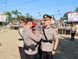 Kapolres Bima AKBP M.Anton Bhayangkara Gaisar S.I.K.M.H.Pimpin Upacara Sertijab Wakapolres Bima