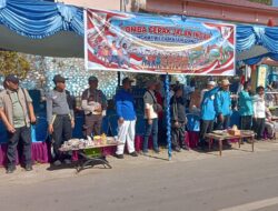 Meriahkan HUT Kemerdekaan RI Ke-81, Personel Polsek Donggo Gelar Pengamanan Gerak Jalan Indah Tingkat Kecamatan Donggo