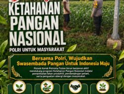 DUKUNG PROGRAM ASTA CITA KETAHAN PANGAN, ANGGOTA POLSEK KEREK POLRESTA TUBAN TURUN KE LAHAN PETANI