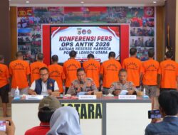 Operasi Antik Rinjani 2026: Ungkap 12 Kasus Narkoba, Polres Lombok Utara Ringkus 14 Tersangka 2 Diantaranya Pelajar