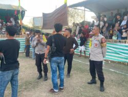 Personel Polsek Bolo Gelar Pengamanan Turnamen Semi Futsal Karang Taruna Fajar Cup di Desa Tambe
