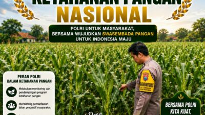 DUKUNG PROGRAM ASTACITA, BHABINKAMTIBMAS DESA NGAWUN POLSEK PARENGAN POLRESTA TUBAN SAMBANGI LOKASI TANAMAN JAGUNG DI DESA NGAWUN KEC. PARENGAN