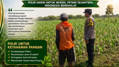 BHABINKAMTIBMAS PANTAU PERTUMBUHAN TANAMAN JAGUNG WARGA DI DESA BINAAN