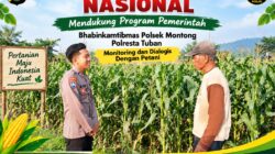 Mendukung Asta Cita Presiden bhabinkamtibmas Polsek Montong Polresta Tuban Pantau Kodisi Tanaman Jagung Milik Warga Desa pakel
