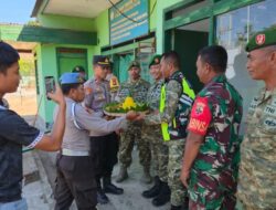 Simbol Sinergitas Yang Kokoh, Polsek Sanggar Sambangi Posramil Sanggar dan Ucapkan Selamat HUT TNI ke- 81