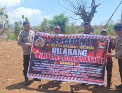 Menjaga kelestarian hutan dan lingkungan, secara rutin Polsek Soromandi menggelar Sosialisasi encegahan dan larangan karhutla